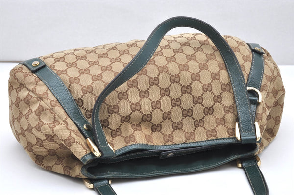 Authentic GUCCI Abbey Shoulder Tote Bag GG Canvas Leather 130736 Brown 3592K