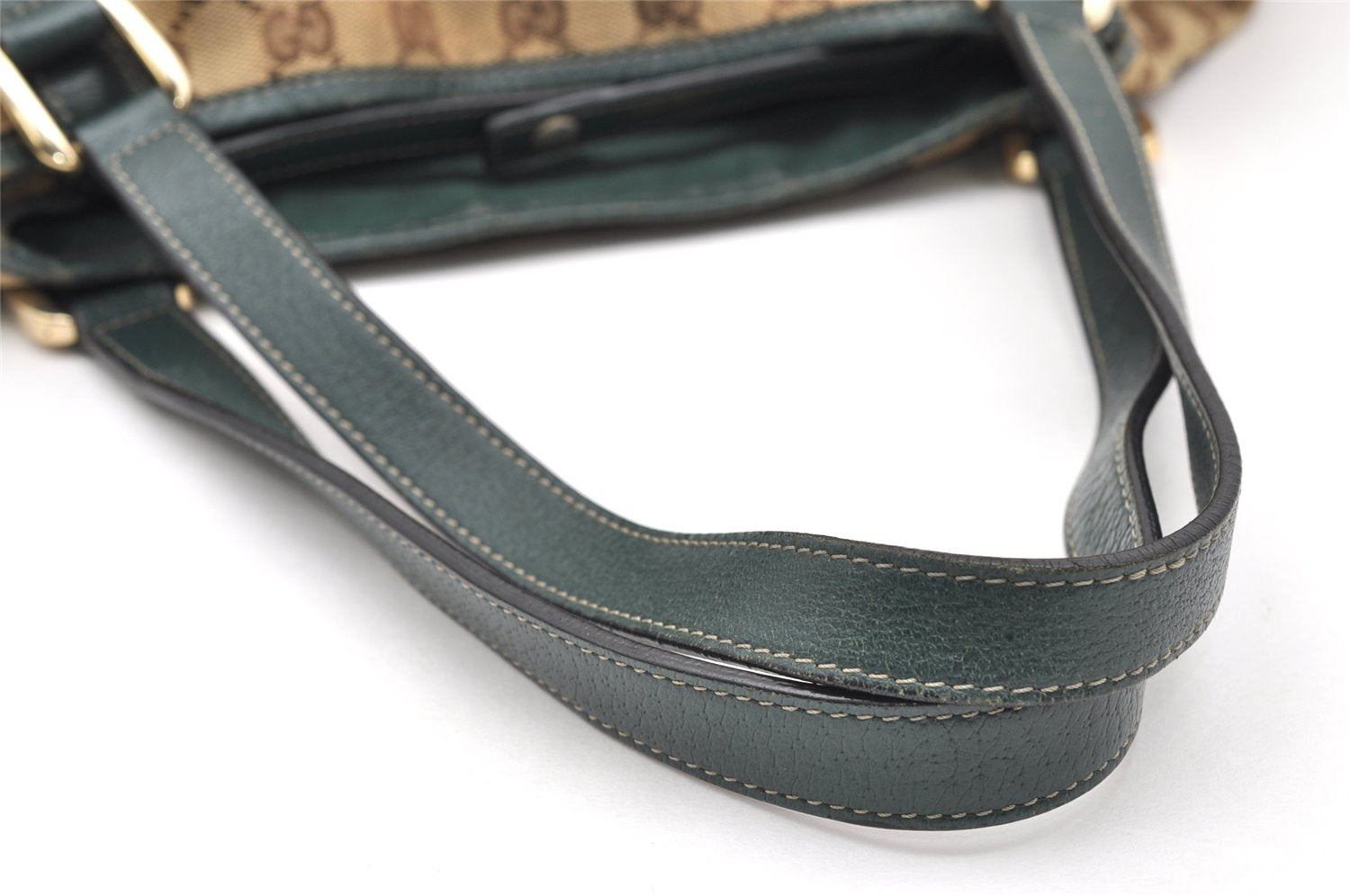 Authentic GUCCI Abbey Shoulder Tote Bag GG Canvas Leather 130736 Brown 3592K