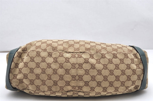 Authentic GUCCI Abbey Shoulder Tote Bag GG Canvas Leather 130736 Brown 3592K