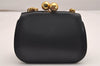 Authentic BURBERRY Vintage Leather Shoulder Cross Body Bag Purse Black 3593J