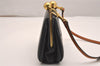 Authentic BURBERRY Vintage Leather Shoulder Cross Body Bag Purse Black 3593J
