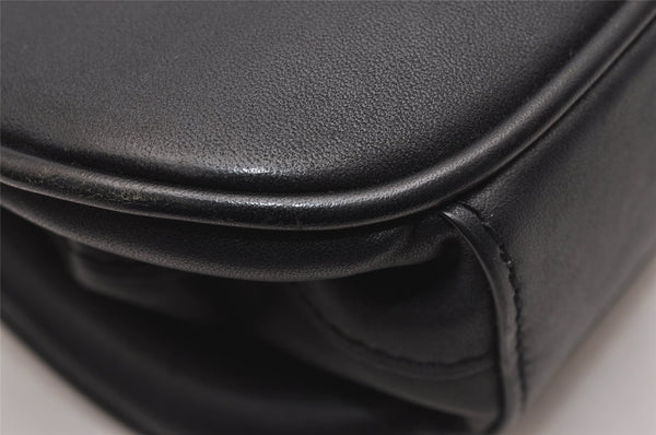 Authentic BURBERRY Vintage Leather Shoulder Cross Body Bag Purse Black 3593J