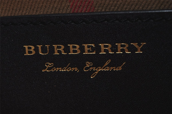 Authentic BURBERRY Vintage Leather Shoulder Cross Body Bag Purse Black 3593J