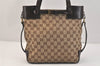 Authentic GUCCI Vintage Shoulder Tote Bag GG Canvas Leather 107757 Brown 3593K