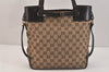 Authentic GUCCI Vintage Shoulder Tote Bag GG Canvas Leather 107757 Brown 3593K