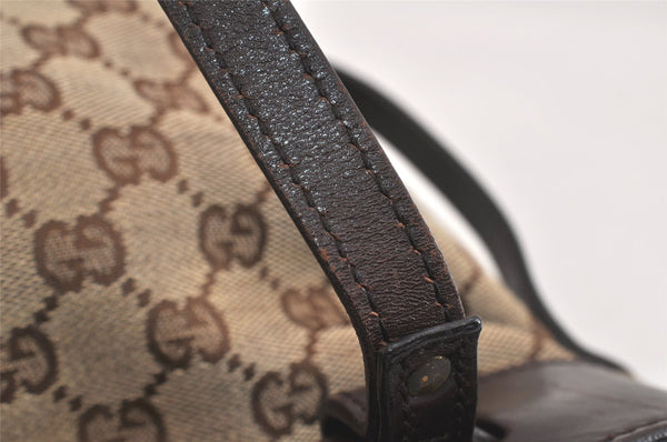 Authentic GUCCI Vintage Shoulder Tote Bag GG Canvas Leather 107757 Brown 3593K