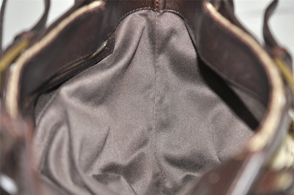 Authentic GUCCI Vintage Shoulder Tote Bag GG Canvas Leather 107757 Brown 3593K