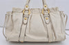 Authentic MIU MIU Vintage Leather 2Way Shoulder Hand Tote Bag Purse White 3594I