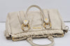 Authentic MIU MIU Vintage Leather 2Way Shoulder Hand Tote Bag Purse White 3594I