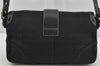 Authentic COACH Signature Shoulder Hand Bag Canvas Leather 1463 Black 3594J