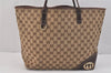 Authentic GUCCI New Britt Shoulder Tote Bag GG Canvas Leather 169945 Brown 3594K