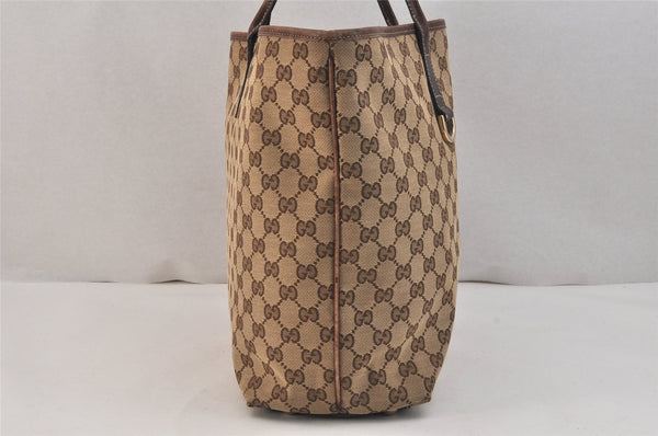 Authentic GUCCI New Britt Shoulder Tote Bag GG Canvas Leather 169945 Brown 3594K