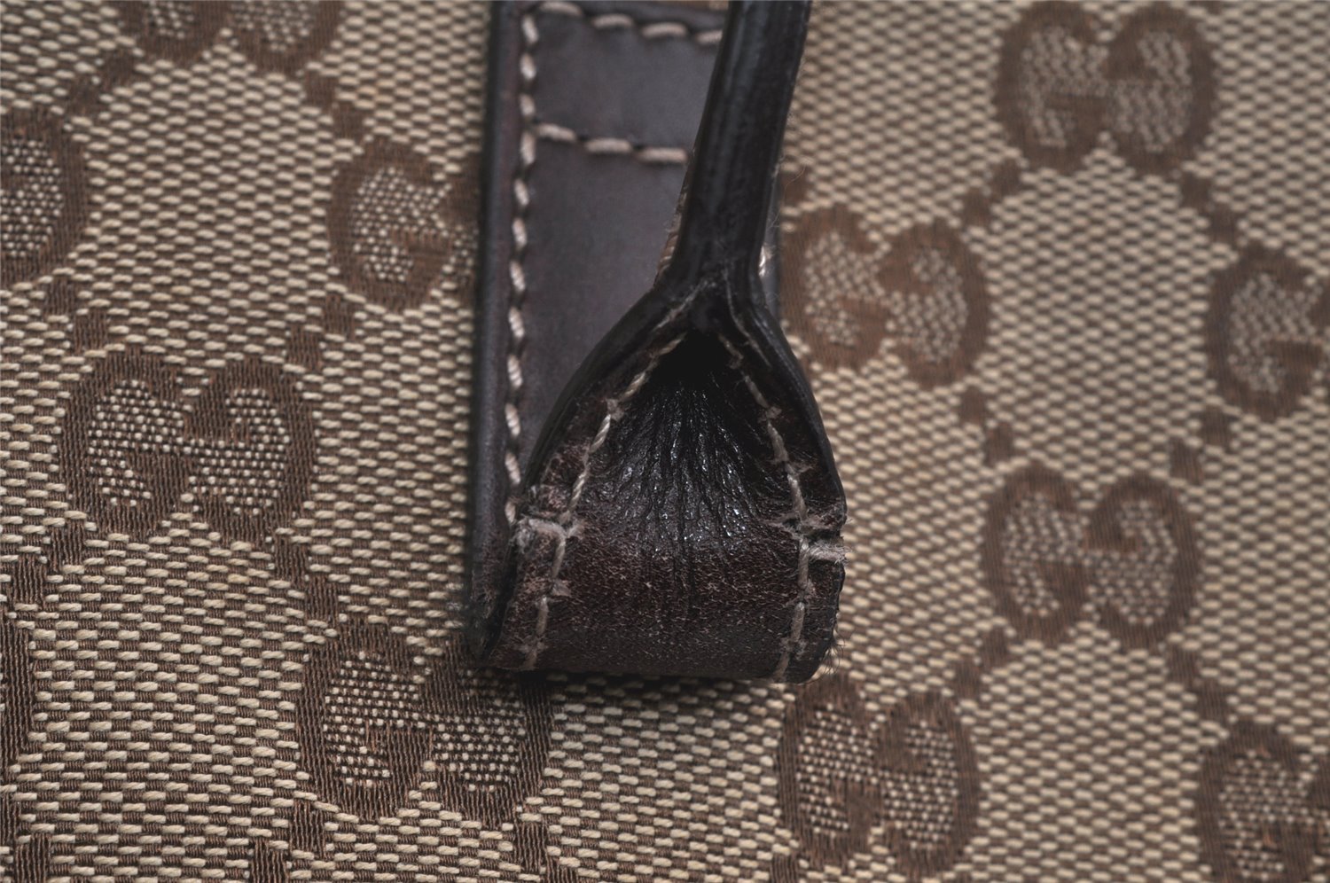 Authentic GUCCI New Britt Shoulder Tote Bag GG Canvas Leather 169945 Brown 3594K