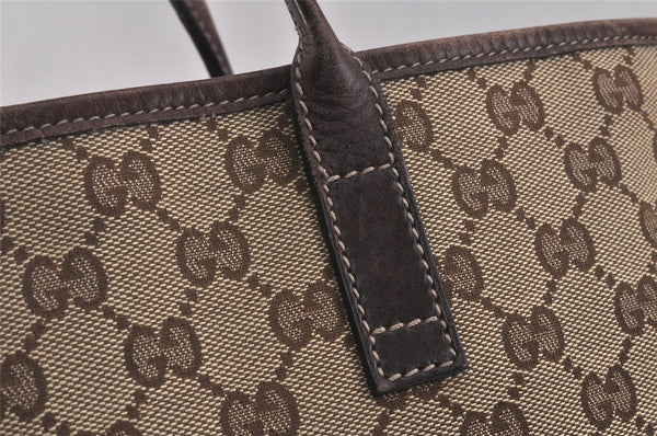 Authentic GUCCI New Britt Shoulder Tote Bag GG Canvas Leather 169945 Brown 3594K