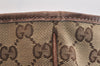 Authentic GUCCI New Britt Shoulder Tote Bag GG Canvas Leather 169945 Brown 3594K
