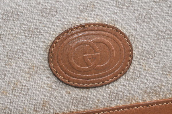 Authentic GUCCI Micro GG PVC Leather Shoulder Cross Body Bag Purse Beige 3595K