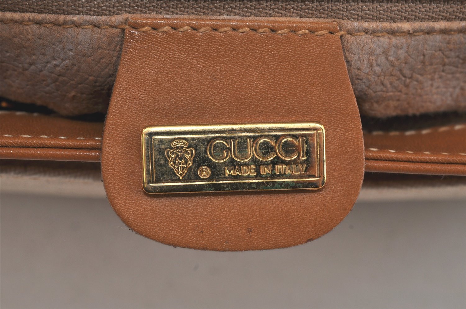 Authentic GUCCI Micro GG PVC Leather Shoulder Cross Body Bag Purse Beige 3595K