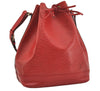 Authentic Louis Vuitton Epi Noe Shoulder Drawstring Bag Red M44007 LV 3596J