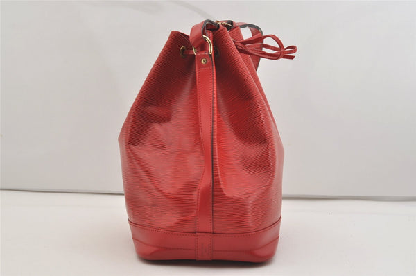 Authentic Louis Vuitton Epi Noe Shoulder Drawstring Bag Red M44007 LV 3596J