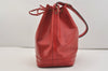 Authentic Louis Vuitton Epi Noe Shoulder Drawstring Bag Red M44007 LV 3596J