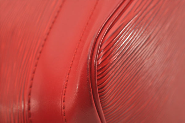 Authentic Louis Vuitton Epi Noe Shoulder Drawstring Bag Red M44007 LV 3596J