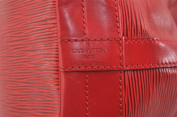 Authentic Louis Vuitton Epi Noe Shoulder Drawstring Bag Red M44007 LV 3596J