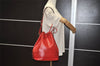 Authentic Louis Vuitton Epi Noe Shoulder Drawstring Bag Red M44007 LV 3596J