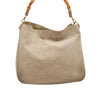 Authentic GUCCI Bamboo Square GG Shoulder Bag Suede Leather 96059 Beige 3596K