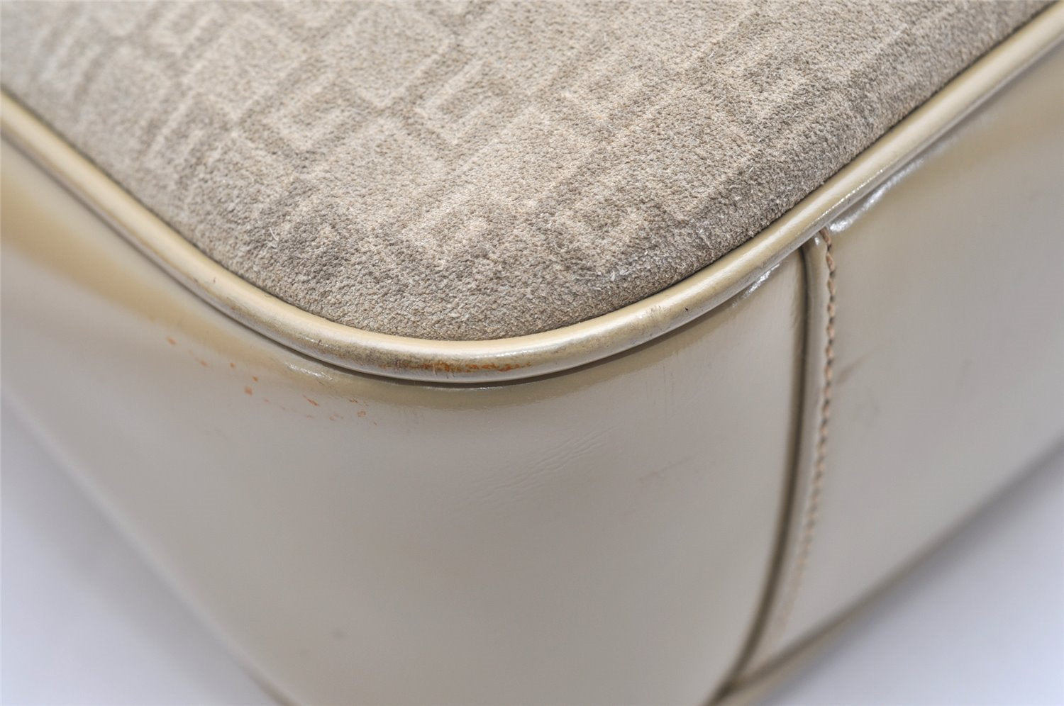 Authentic GUCCI Bamboo Square GG Shoulder Bag Suede Leather 96059 Beige 3596K