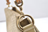 Authentic GUCCI Bamboo Square GG Shoulder Bag Suede Leather 96059 Beige 3596K
