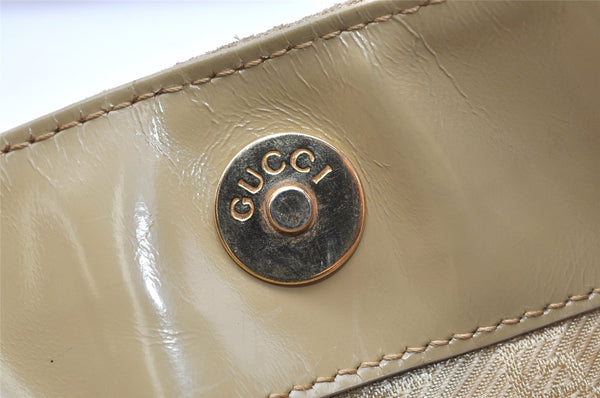 Authentic GUCCI Bamboo Square GG Shoulder Bag Suede Leather 96059 Beige 3596K