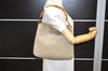 Authentic GUCCI Bamboo Square GG Shoulder Bag Suede Leather 96059 Beige 3596K