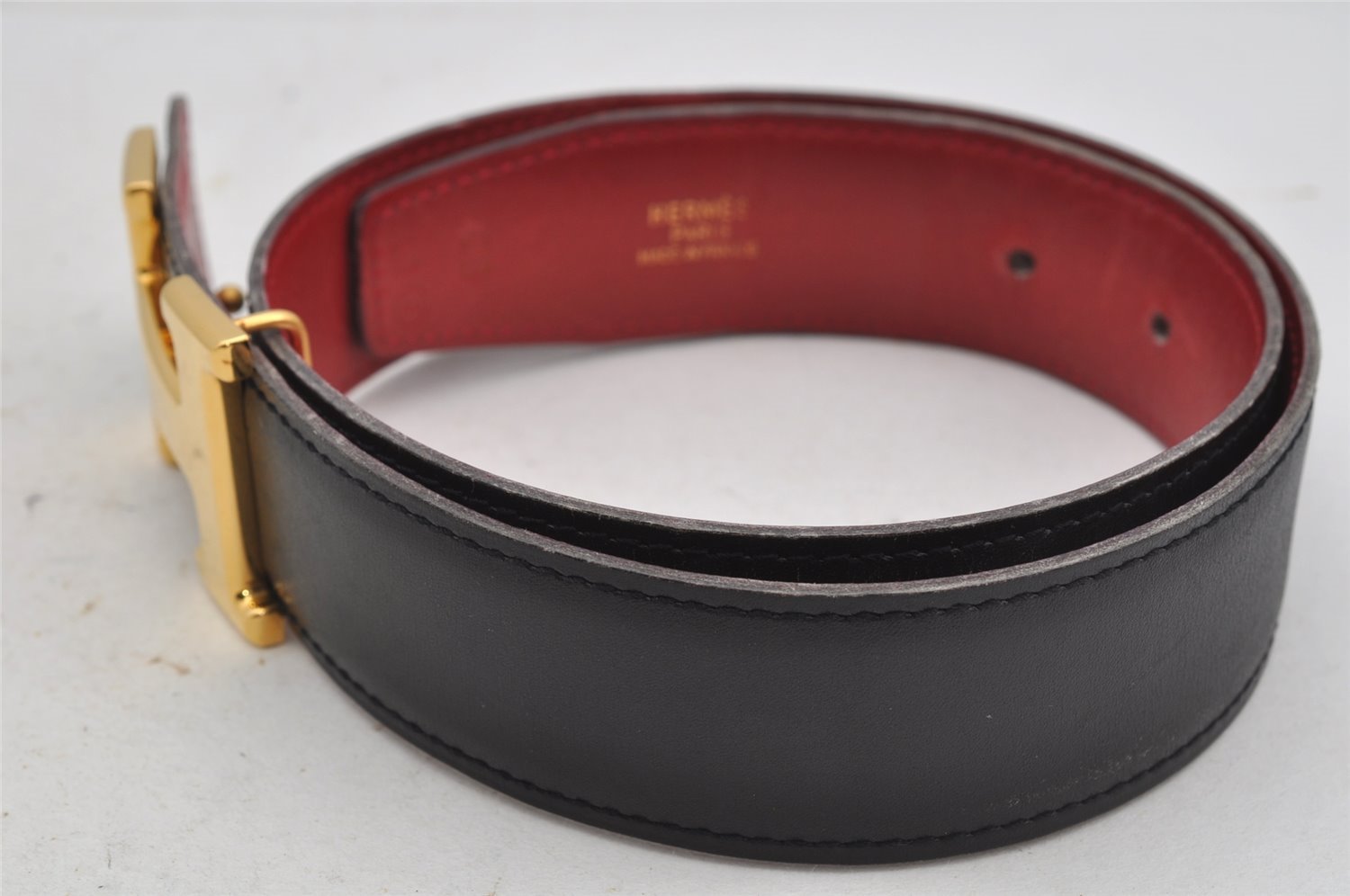 Authentic HERMES Constance Vintage Leather Belt Size 60cm 23.6