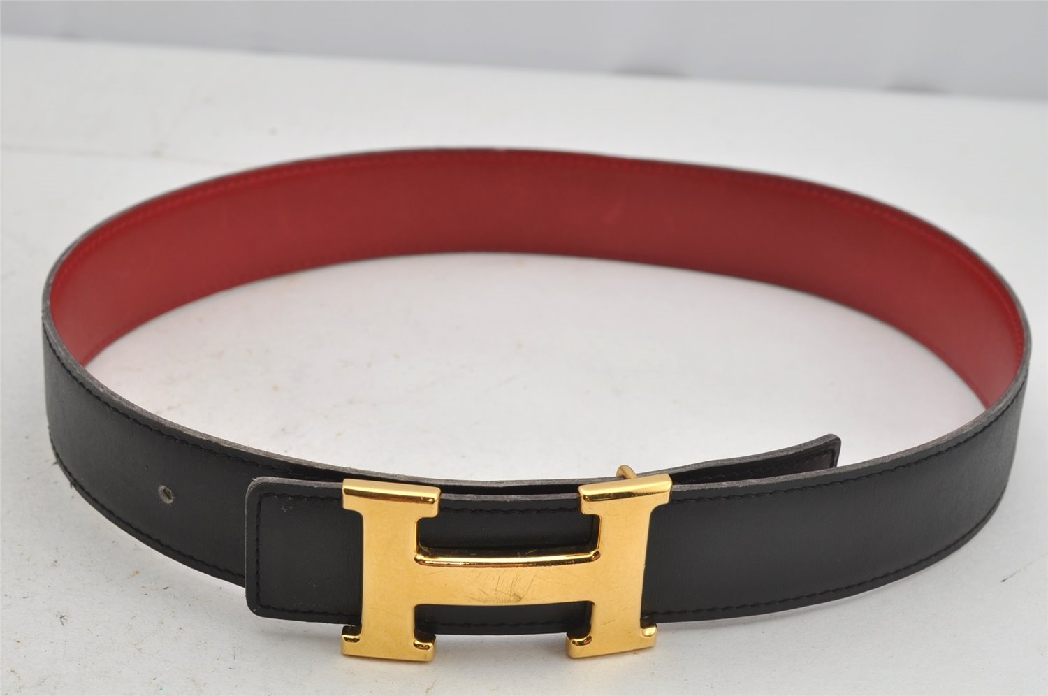 Authentic HERMES Constance Vintage Leather Belt Size 60cm 23.6