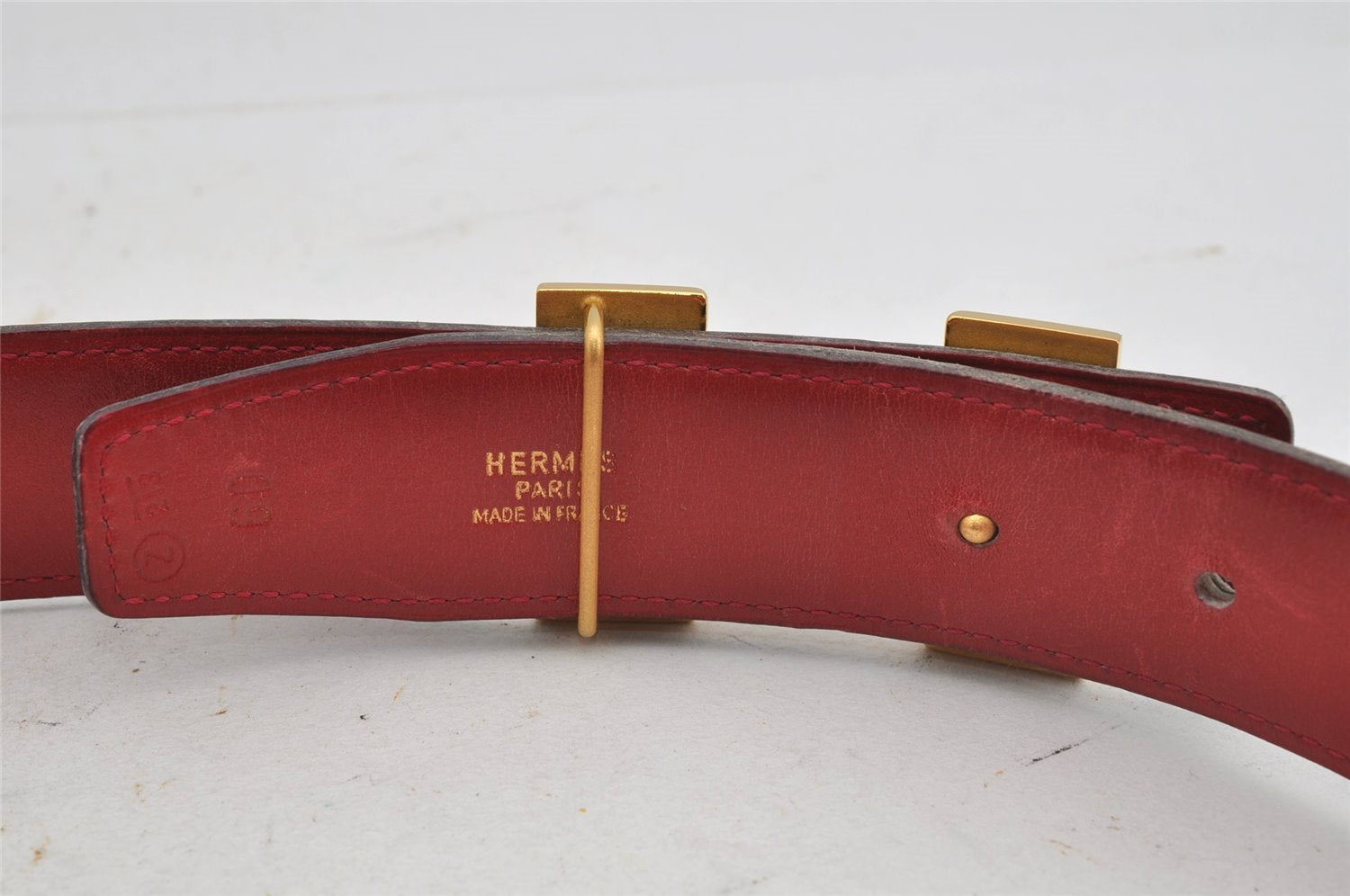 Authentic HERMES Constance Vintage Leather Belt Size 60cm 23.6