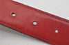 Authentic HERMES Constance Vintage Leather Belt Size 60cm 23.6" Black Red 3597J