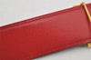 Authentic HERMES Constance Vintage Leather Belt Size 60cm 23.6" Black Red 3597J