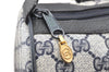 Authentic GUCCI Sherry Line Hand Boston Bag GG PVC Leather Navy Blue Junk 3597K