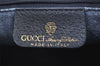 Authentic GUCCI Sherry Line Hand Boston Bag GG PVC Leather Navy Blue Junk 3597K