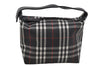 Authentic BURBERRY Vintage Check Hand Bag Pouch Purse Nylon Leather Black 3599J