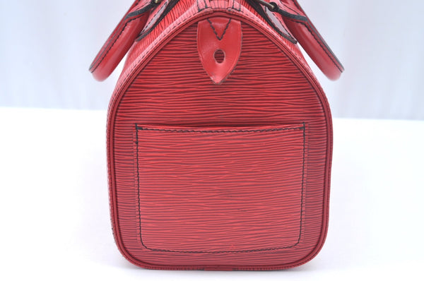 Authentic Louis Vuitton Epi Speedy 25 Hand Boston Bag Red M43017 LV 3600I