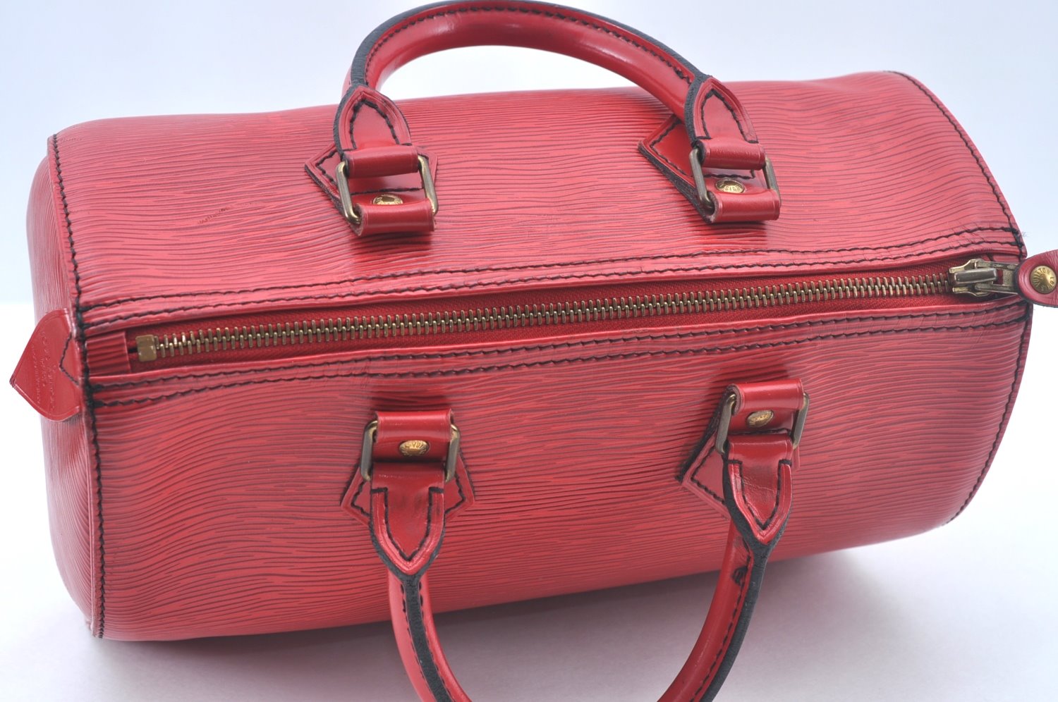 Authentic Louis Vuitton Epi Speedy 25 Hand Boston Bag Red M43017 LV 3600I
