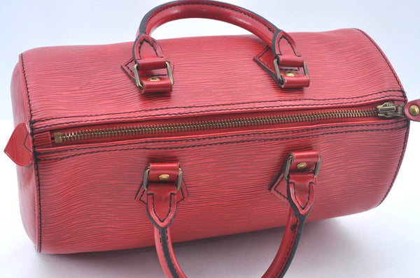 Authentic Louis Vuitton Epi Speedy 25 Hand Boston Bag Red M43017 LV 3600I