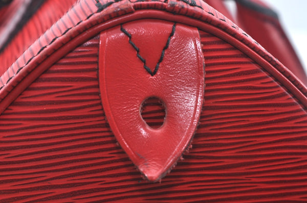 Authentic Louis Vuitton Epi Speedy 25 Hand Boston Bag Red M43017 LV 3600I