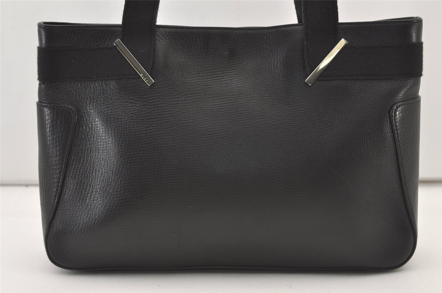 Authentic GUCCI Vintage Shoulder Tote Bag Leather 73983 Black 3600J