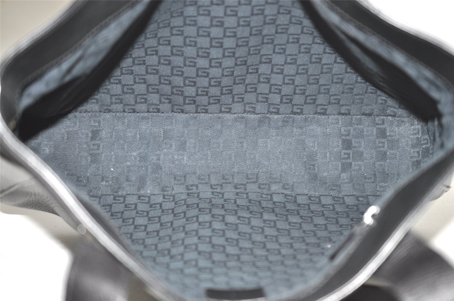 Authentic GUCCI Vintage Shoulder Tote Bag Leather 73983 Black 3600J