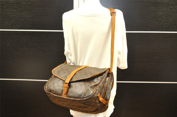 Authentic Louis Vuitton Monogram Saumur 35 Shoulder Cross Bag M42254 LV 3602I
