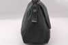 Authentic FENDI Mamma Baguette Shoulder Hand Bag Cotton Leather Gray 3603I