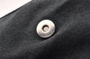 Authentic FENDI Mamma Baguette Shoulder Hand Bag Cotton Leather Gray 3603I