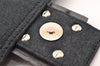 Authentic FENDI Mamma Baguette Shoulder Hand Bag Cotton Leather Gray 3603I